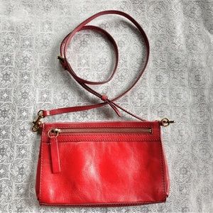 FRYE Red leather crossbody EUC